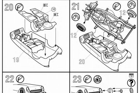 Auszug der Anleitung des Revell Corvette Roadster Bausatzes