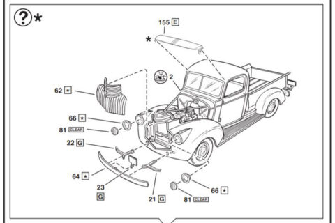 Auszug der Anleitung des 41 Chevy Pickup Bausatzes