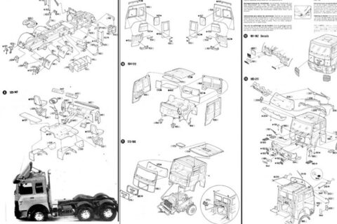 Auszug der Anleitung des Italeri MAN Super 6 Bausatzes